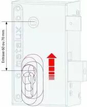 Série Métalux réglable ND 10 verticale à fouillot ND 10 - Carré de 7 mm