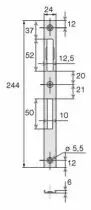 Gâche de serrure Stremler plate pour pêne dormant et rouleau - Acier inoxydable