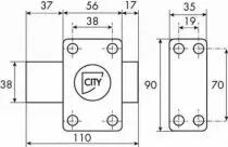 Verrou de sûreté Iséo a bouton - cylindre 6 goupilles ø 26 - série City ISR6