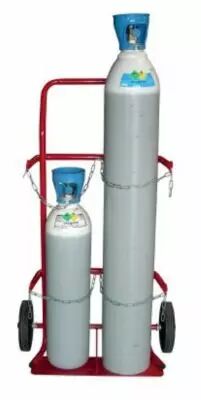 Diable 2 bouteilles atelier, roues caoutchouc