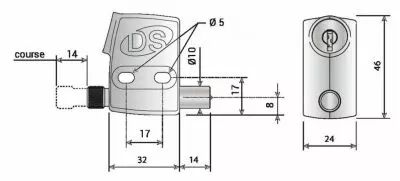 Verrou arrt de vantail  cl pour fixation en applique - Rf DS2586 - pne inox
