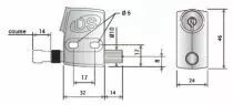 Verrou arrêt de vantail à clé pour fixation en applique - Réf DS2586 - pêne inox