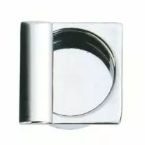 Poignée classique a encastrer - platine carrée zamack - profondeur 14 mm