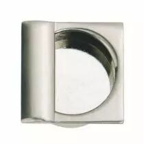 Poignée classique a encastrer - platine carrée zamack - profondeur 14 mm