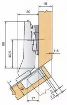 Blum charnière invisible d'angle ø 35 mm série Clip Top amortisseur intégré et décondamnable