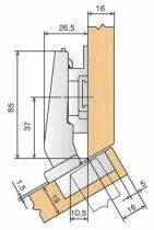 Blum charnière invisible d'angle ø 35 mm série Clip Top amortisseur intégré et décondamnable