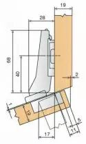 Blum charnière invisible d'angle ø 35 mm série Clip Top amortisseur intégré et décondamnable