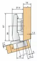 Blum charnière invisible d'angle ø 35 mm série Clip Top amortisseur intégré et décondamnable