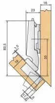 Blum charnière invisible d'angle ø 35 mm série Clip Top amortisseur intégré et décondamnable