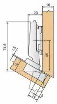 Blum charnière invisible d'angle ø 35 mm série Clip Top amortisseur intégré et décondamnable