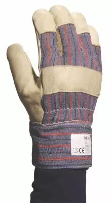 Gants docker cuir fleur de porc doubl tissu