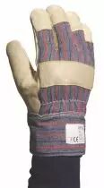 Gants docker cuir fleur de porc doublé tissu