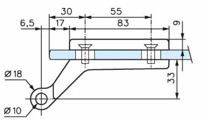 Paumelle la paire - Pour feuillure de 35 mm - cote D = 33 mm et pour feuillure de 45 mm - cote D = 41 mm