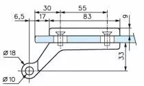 Paumelle la paire - Pour feuillure de 35 mm - cote D = 33 mm et pour feuillure de 45 mm - cote D = 41 mm