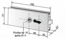 Serrure à encoche 64A et épaisseur de glace de 8 mm