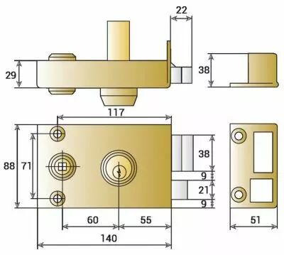Sret  cylindre rond JPM Vga horizontale  fouillot - Carr de 6 mm