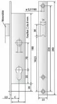 À larder têtière inox Métalux 1 point - 9 bec de cane avec rappel du 1/2 tour par la clé