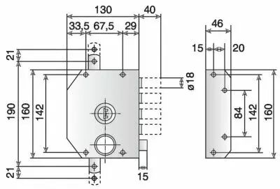 Serrure 3 points A2P* srie Perfecta - Iso - Serrure  bouton de tirage