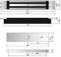 Ventouse électro magnétique force 300 kg a encastrer - 3 types de montage