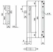 Serrure pêne piston 12 - 24V