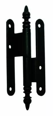 Paumelle  vases rustique - Acier noir - contre - coude - lames  bouts ronds