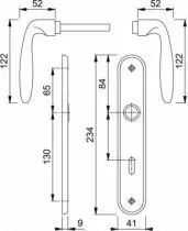 Ensemble Vérona plaque 234 x 41 mm - entraxe de fixation 195 mm