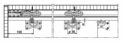 Ferrure de portes coulissantes bois dorado 40/IS