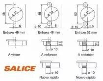 Charni&egrave;re invisible &oslash; 35 mm s&eacute;rie 200 bras coud&eacute; 0 mm - Salice