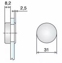 Charnière invisible ø 26 mm d'angle pour porte verre ouverture 94 ° - angle + 20°