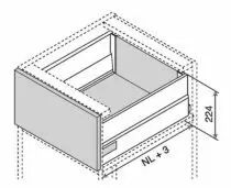 Kit intivo BOXCAP - BLUMOTION - hauteur D : 224 mm - inox