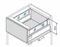Kit intivo BOXCOVER - BLUMOTION - hauteur D : 224 mm - inox