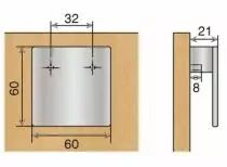 Bouton contemporain carré Venusia zinc