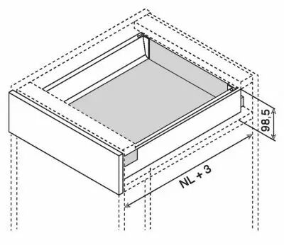 Kit intivo TIP-ON hauteur M : 98,5 mm - inox