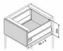 Kit intivo TIP-ON BOXCAP hauteur D : 224 mm - inox