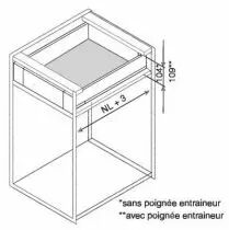 Tiroir LÉGRABOX hauteur M : 106 mm - blanc soie mat