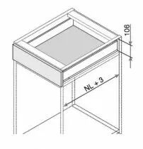 Tiroir LÉGRABOX hauteur M : 106 mm - inox