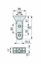 Tube ovale alu avec insert caoutchouc