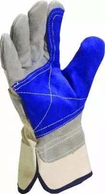 Gants docker cuir crote de bovin doublure toile coton