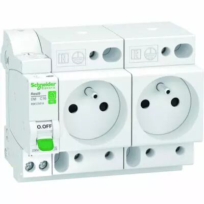 Resi9 XE - combin disjoncteur + 2 prises