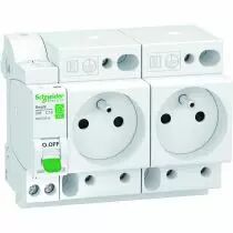 Resi9 XE - combiné disjoncteur + 2 prises