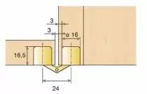 Charnière invisible à entailler 180° corps cylindrique - laiton