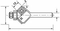 Mèche d'affleureuse 2 coupes à plaquettes carbure réversibles - avec guide à billes