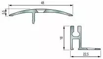 Seuil extra plat 48 mm - grand socle