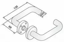 Béquille double NY ZD 92F pour porte de 39 à 43 mm d'épaisseur - sans rosace