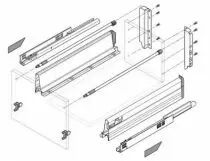 Kit Tandembox hauteur D : 224 mm