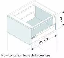 Kit Tandembox hauteur D : 224 mm