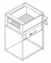 Tiroir LÉGRABOX hauteur C : 193 mm - inox