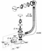 Vidange de baignoire Easybain Wave