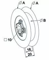 Poulie en carré de 10