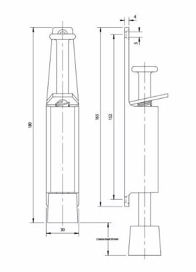 Arrêt de porte DIALL acier vieilli H.180 mm